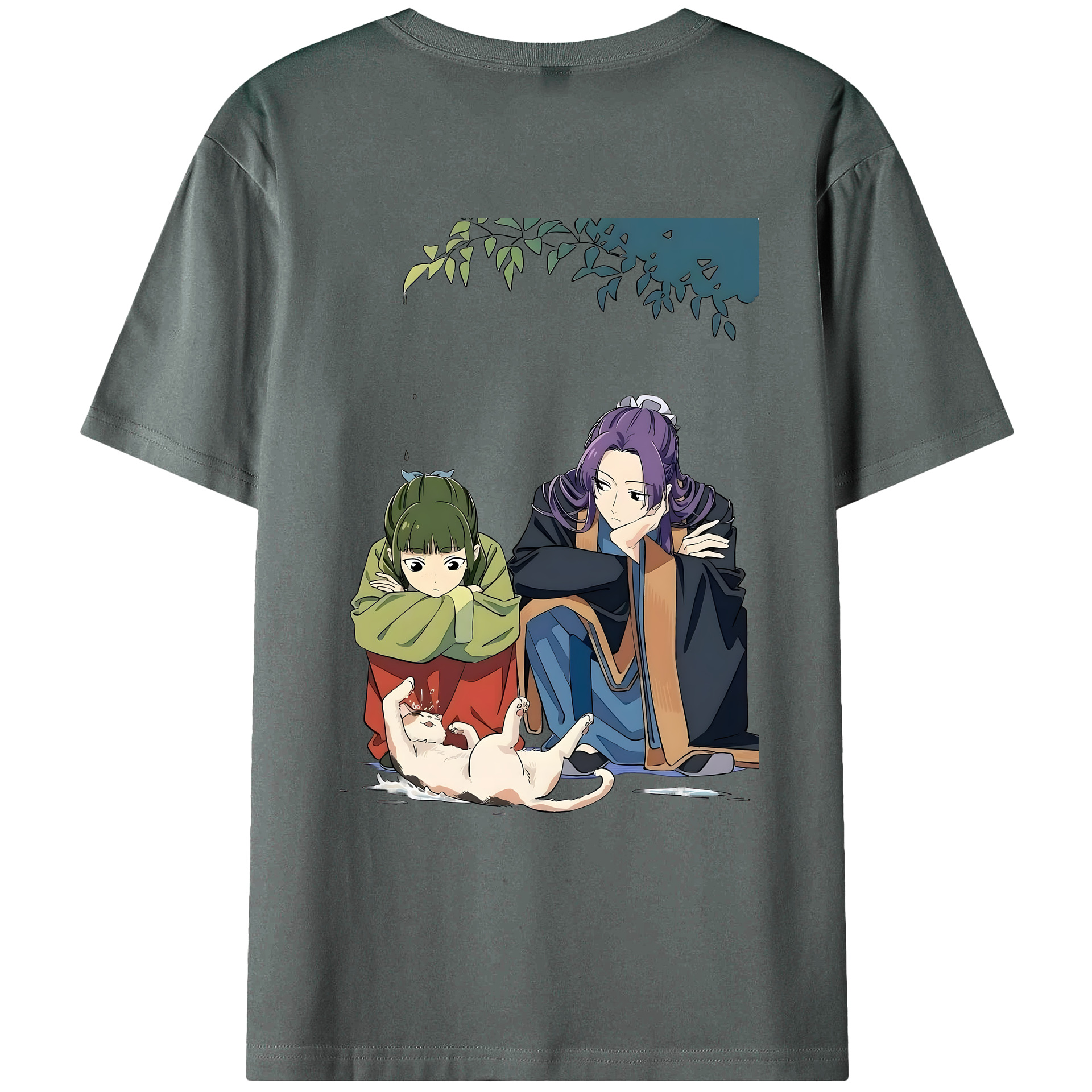 （画像用） 薬屋のひとりごと The Apothecary Diaries 綿100％ メンズ半袖Tシャツ（バックプリント） 通気性